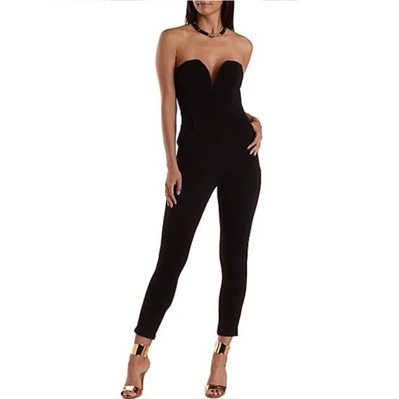 sweetheart strapless jumpsuit